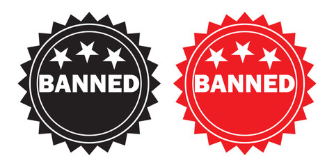 Banned Rubber Stamp Seal icon Vector. Banned Rubber icon Stamp on Grunge style. vector illustration.