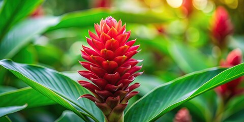 Fototapeta premium Symmetrical Ginger flower costus speciosus