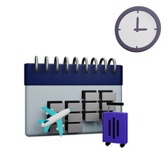 3 D Illustration of vacation time