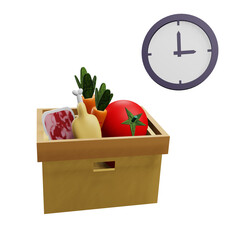 3 D illustration of shopping time