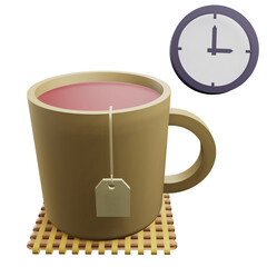 3 D illustration of tea time