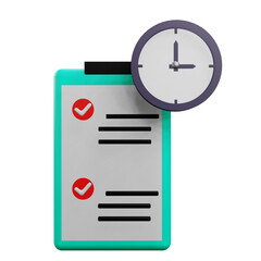 3 D illustration of work time