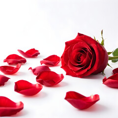 red rose on white background