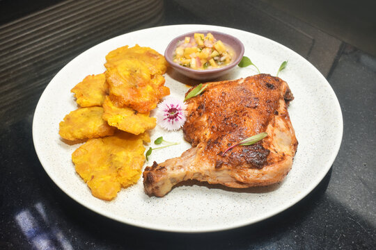 Chicken pollada, traditional Peruvian food
