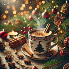 Coffee, Christmas, cozy, decorations

