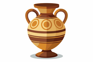  Antique clay vase isolated on white background