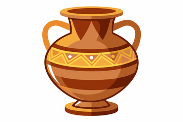  Antique clay vase isolated on white background