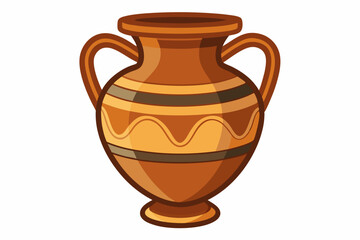  Antique clay vase isolated on white background