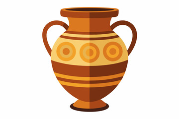  Antique clay vase isolated on white background