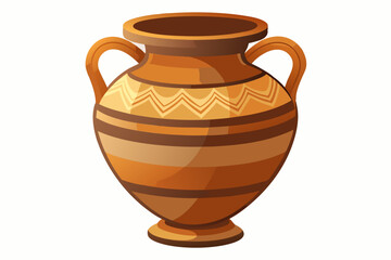  Antique clay vase isolated on white background