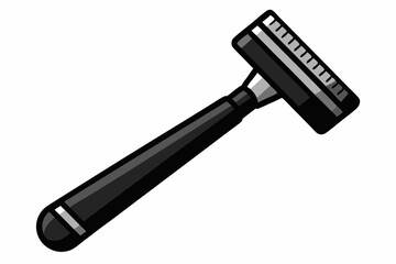  Black shaver razor on white background