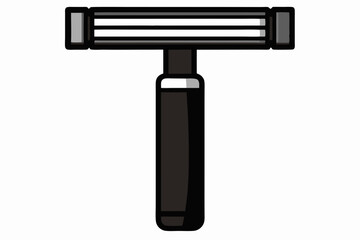  Black shaver razor on white background