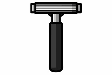  Black shaver razor on white background