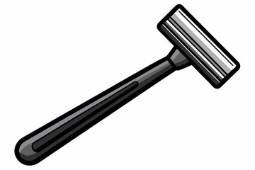  Black shaver razor on white background