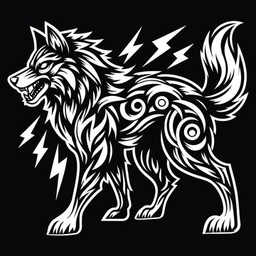Wolf lighthing tribal.eps