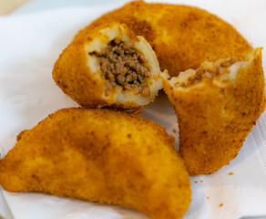 Traditional snack known as risoles, stuffed with minced meat and fried