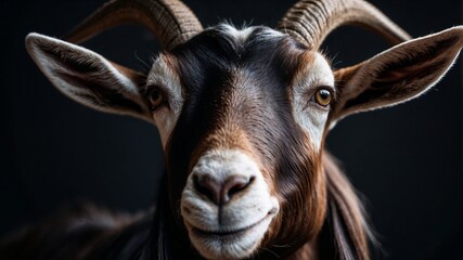 Fototapeta premium charming goat in dark room professional photo