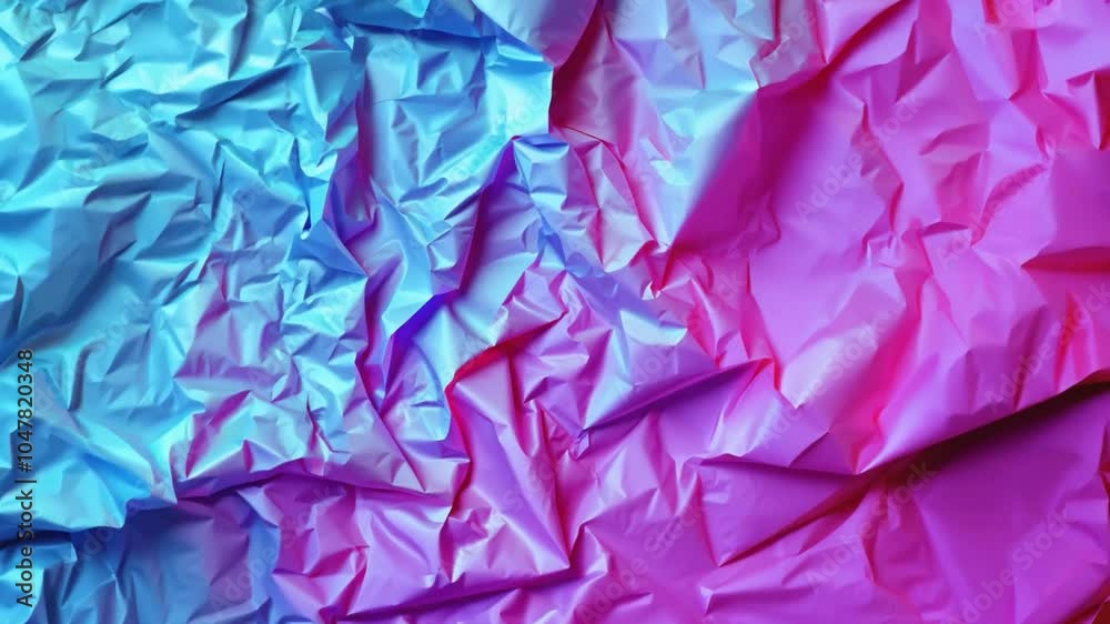 Poster the vibrant mix of blue and pink crumpled paper creates a textured backdrop, perfect for crafts, des