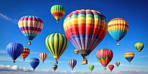 Obraz premium Symmetrical hot air balloons isolated on white background
