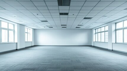 Fototapeta premium Empty Modern Office Space with Bright Windows