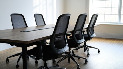Modern Conference Room with Chairs and Natural Light
