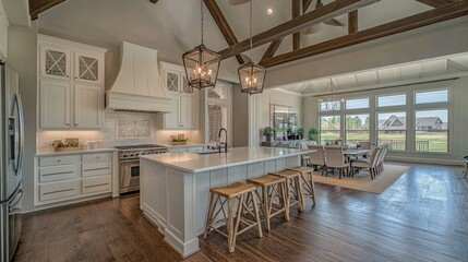 Modern Kitchen with Open Concept Design and Natural Lighting