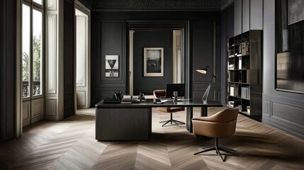 Modern Office Interior with Elegant Design Features