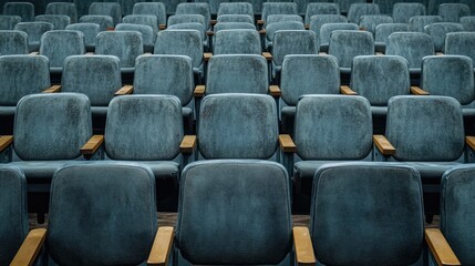 Obraz premium Empty Theater Seats in Rows for Audience Experience