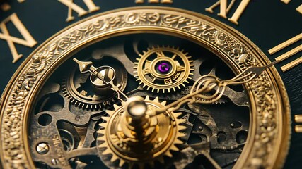 A close-up of a clock's intricate gears, showcasing the mechanics of timekeeping