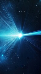 Naklejka premium A stunning depiction of light beams radiating through the cosmos, showcasing the beauty and mystery of space exploration.