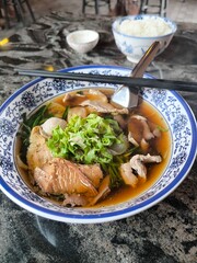 Stewed beef noodle. Thai street food