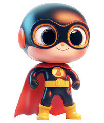 Fototapeta premium Cute Superhero Illustration with Transparent Background for Creative Designs