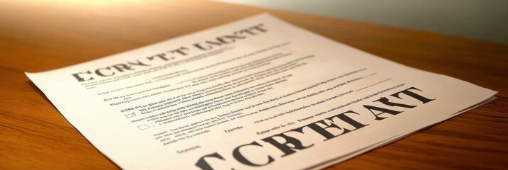 Obraz premium A close-up shot of a contract document with the word 