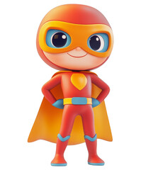 Fototapeta premium Cute Superhero Illustration with Transparent Background, Ideal for Kids? Designs and Fun Projects