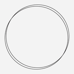 Hand drawn and pen draw circle and Round line icon. Flat style isolated on white background. Handwritten circle vector illustration.