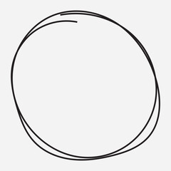 Hand drawn and pen draw circle and Round line icon. Flat style isolated on white background. Handwritten circle vector illustration.