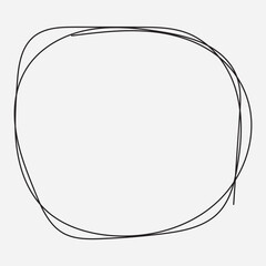 Hand drawn and pen draw circle and Round line icon. Flat style isolated on white background. Handwritten circle vector illustration.