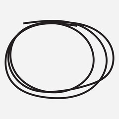Hand drawn and pen draw circle and Round line icon. Flat style isolated on white background. Handwritten circle vector illustration.