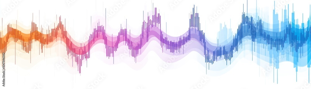 Canvas Prints abstract colorful wavy lines on white background.