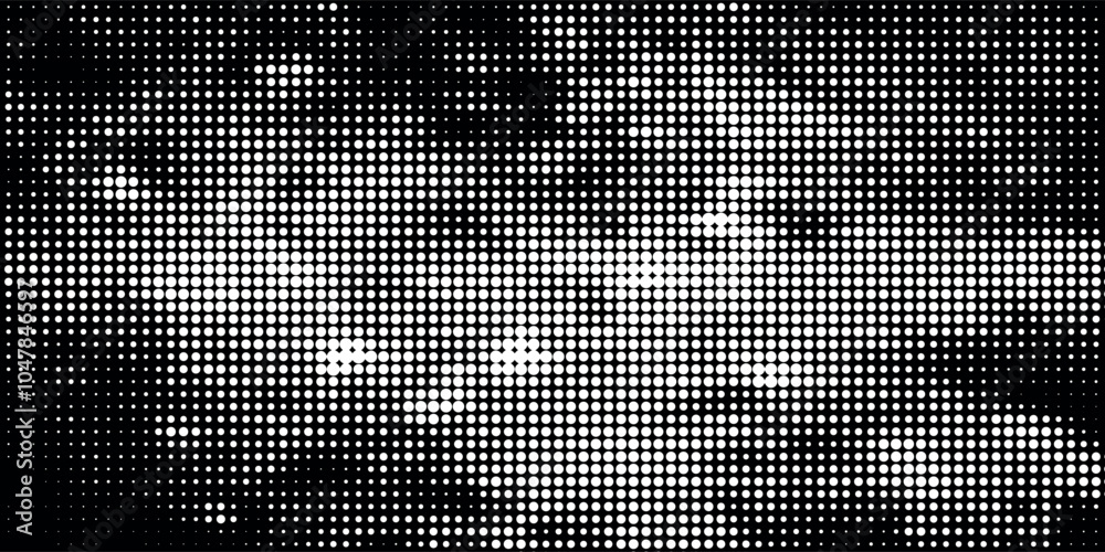 Wall mural black and white dot pattern gradient texture background. halftone abstract pop art