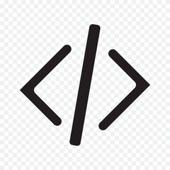 code icon vector. code icon flat style design. HTML code icon logo on a PNG background. vector illustration.