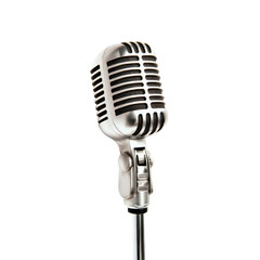 Vintage microphone on white isolated background