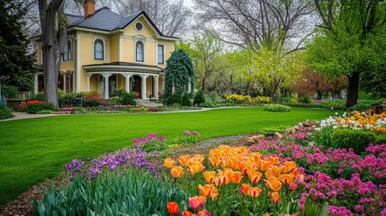 Serene Garden View in Springtime Illinois
