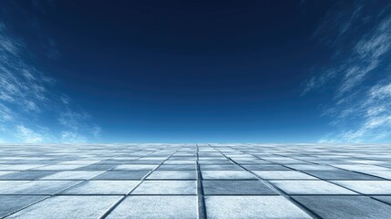 Traditional Tiled Rooftop with Deep Blue Sky