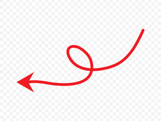 wavy curved Long arrow icon. long line arrow vector. flat style Arrow symbol. arrow on a white background. vector illustration.