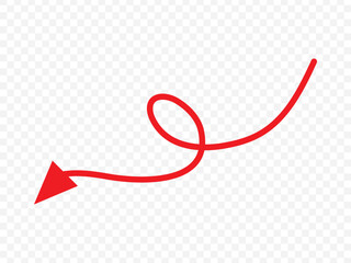 wavy curved Long arrow icon. long line arrow vector. flat style Arrow symbol. arrow on a white background. vector illustration.