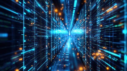 Naklejka premium Digital Tunnel of Data