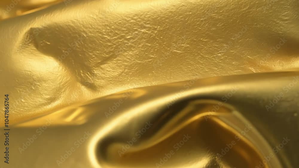 Poster this shimmering golden fabric showcases soft folds and a smooth texture, capturing and reflecting li