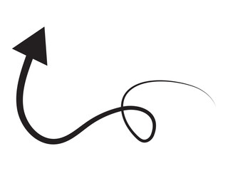 wavy curved Long arrow icon. long line arrow vector. flat style Arrow symbol. arrow on a white background. vector illustration.