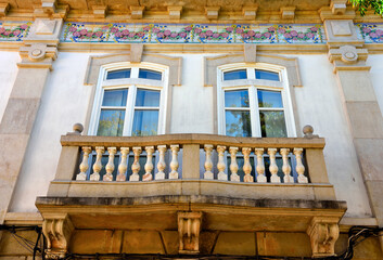 characteristic balcony in in lagos algarve portugal